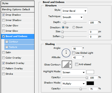 Blending Options for the Bevel