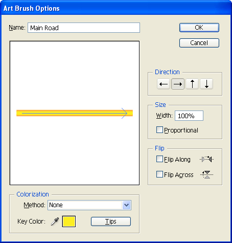 Art Brush options Panel