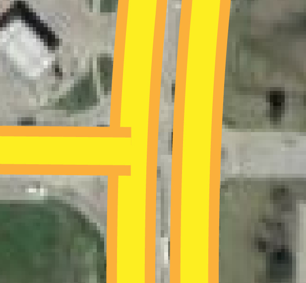 Roads not Aligned
