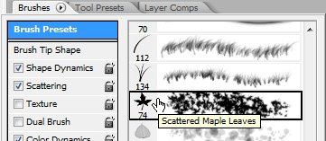 Choose this preset Photoshop Brush