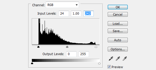 Manually adjusting Levels in Adobe Photoshop