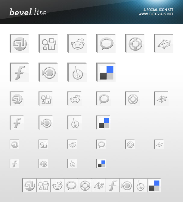 Free Social Icon Pack Bevel Lite Preview Free Social Icon Pack Bevel Lite Preview