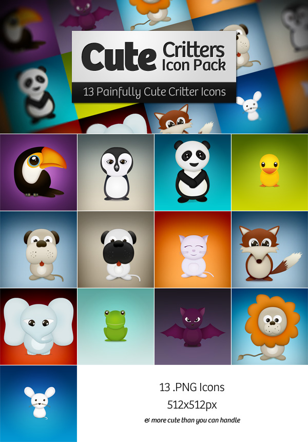 Cute Critters Icons Preview
