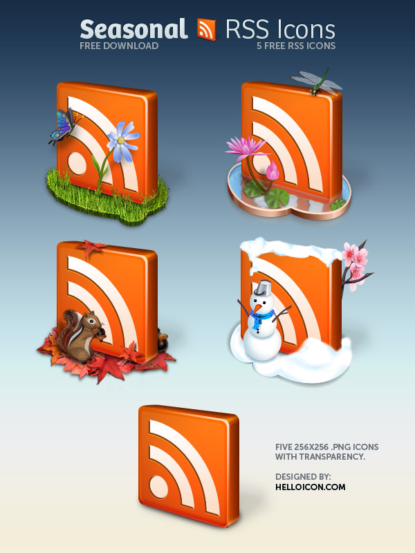 With these Seasonal RSS Icons,