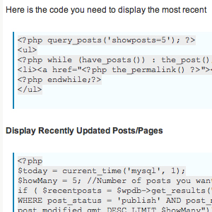 Huge List of WordPress Codes / Hacks, Tricks