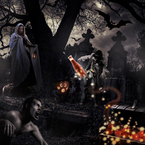 Photo Montaging Halloween Theme