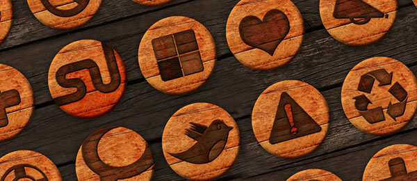 27 Free Wooden Badges – Social Icon Pack