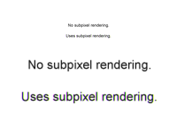 Example of using sub-pixel rendering.